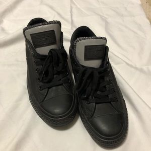 Black leather converse